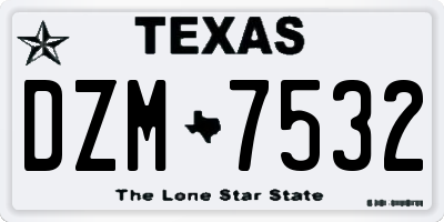TX license plate DZM7532
