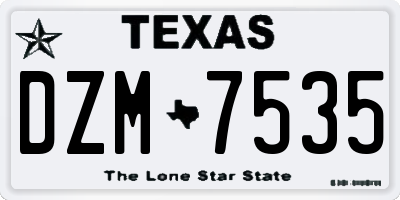 TX license plate DZM7535
