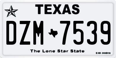 TX license plate DZM7539