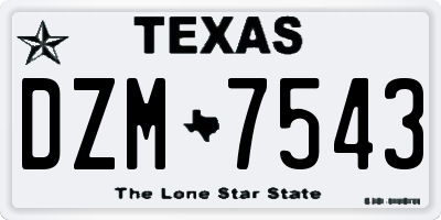 TX license plate DZM7543