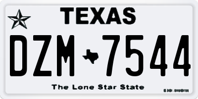 TX license plate DZM7544