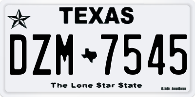 TX license plate DZM7545