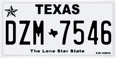 TX license plate DZM7546
