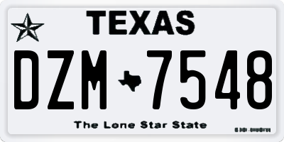 TX license plate DZM7548
