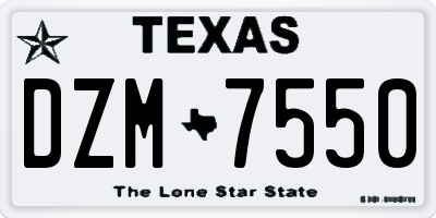 TX license plate DZM7550