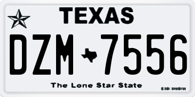TX license plate DZM7556