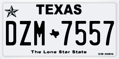 TX license plate DZM7557