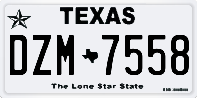 TX license plate DZM7558
