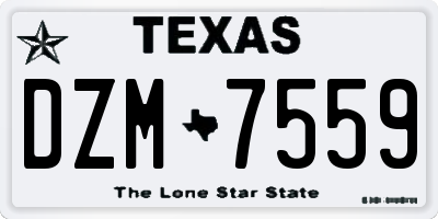 TX license plate DZM7559