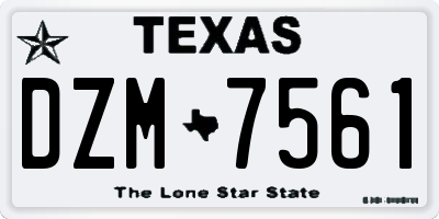 TX license plate DZM7561