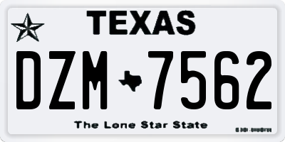 TX license plate DZM7562