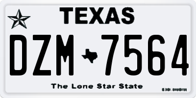 TX license plate DZM7564