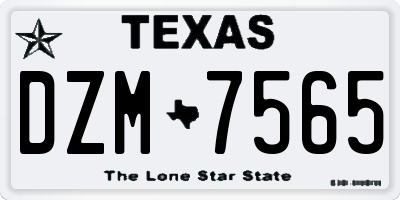 TX license plate DZM7565