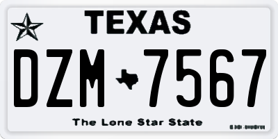 TX license plate DZM7567