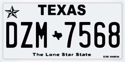 TX license plate DZM7568