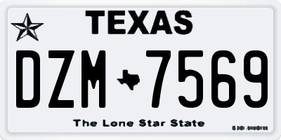 TX license plate DZM7569