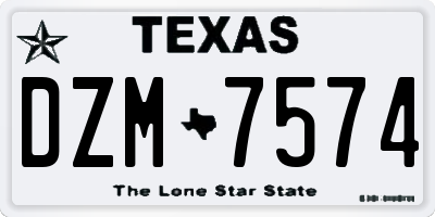TX license plate DZM7574