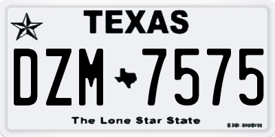 TX license plate DZM7575
