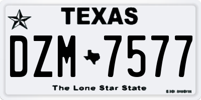 TX license plate DZM7577