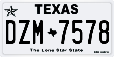 TX license plate DZM7578