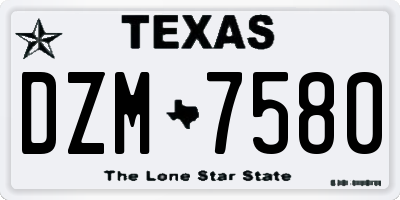 TX license plate DZM7580