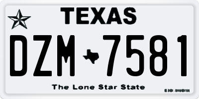 TX license plate DZM7581