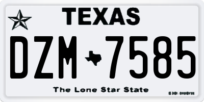 TX license plate DZM7585