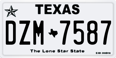 TX license plate DZM7587