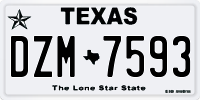 TX license plate DZM7593