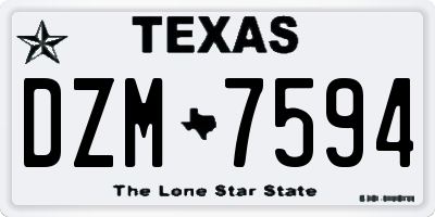 TX license plate DZM7594