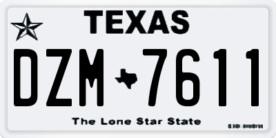 TX license plate DZM7611