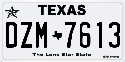 TX license plate DZM7613