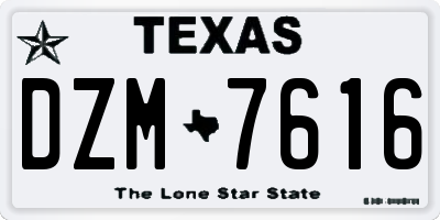 TX license plate DZM7616