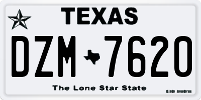 TX license plate DZM7620
