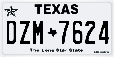 TX license plate DZM7624