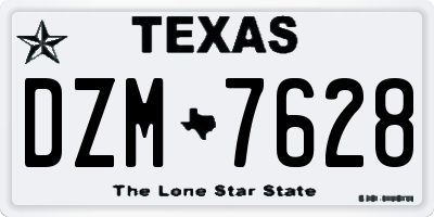 TX license plate DZM7628