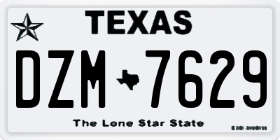 TX license plate DZM7629