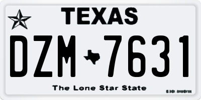 TX license plate DZM7631