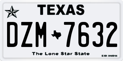 TX license plate DZM7632