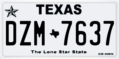 TX license plate DZM7637