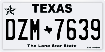 TX license plate DZM7639