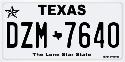 TX license plate DZM7640