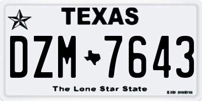 TX license plate DZM7643