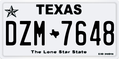 TX license plate DZM7648