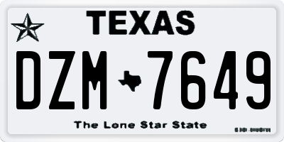 TX license plate DZM7649
