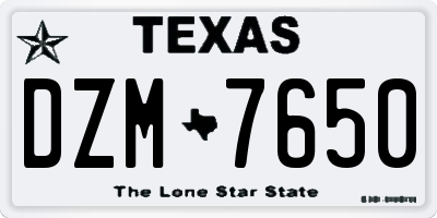 TX license plate DZM7650