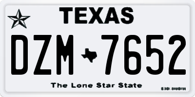 TX license plate DZM7652