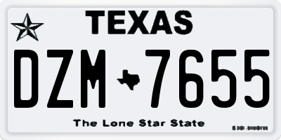 TX license plate DZM7655
