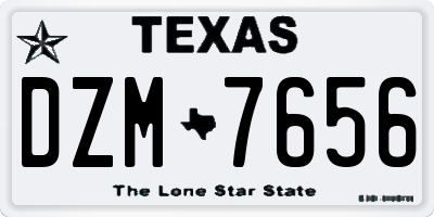 TX license plate DZM7656