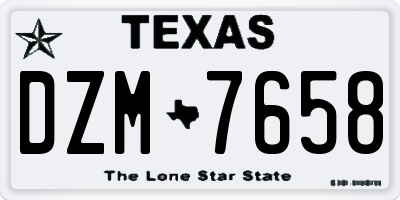 TX license plate DZM7658